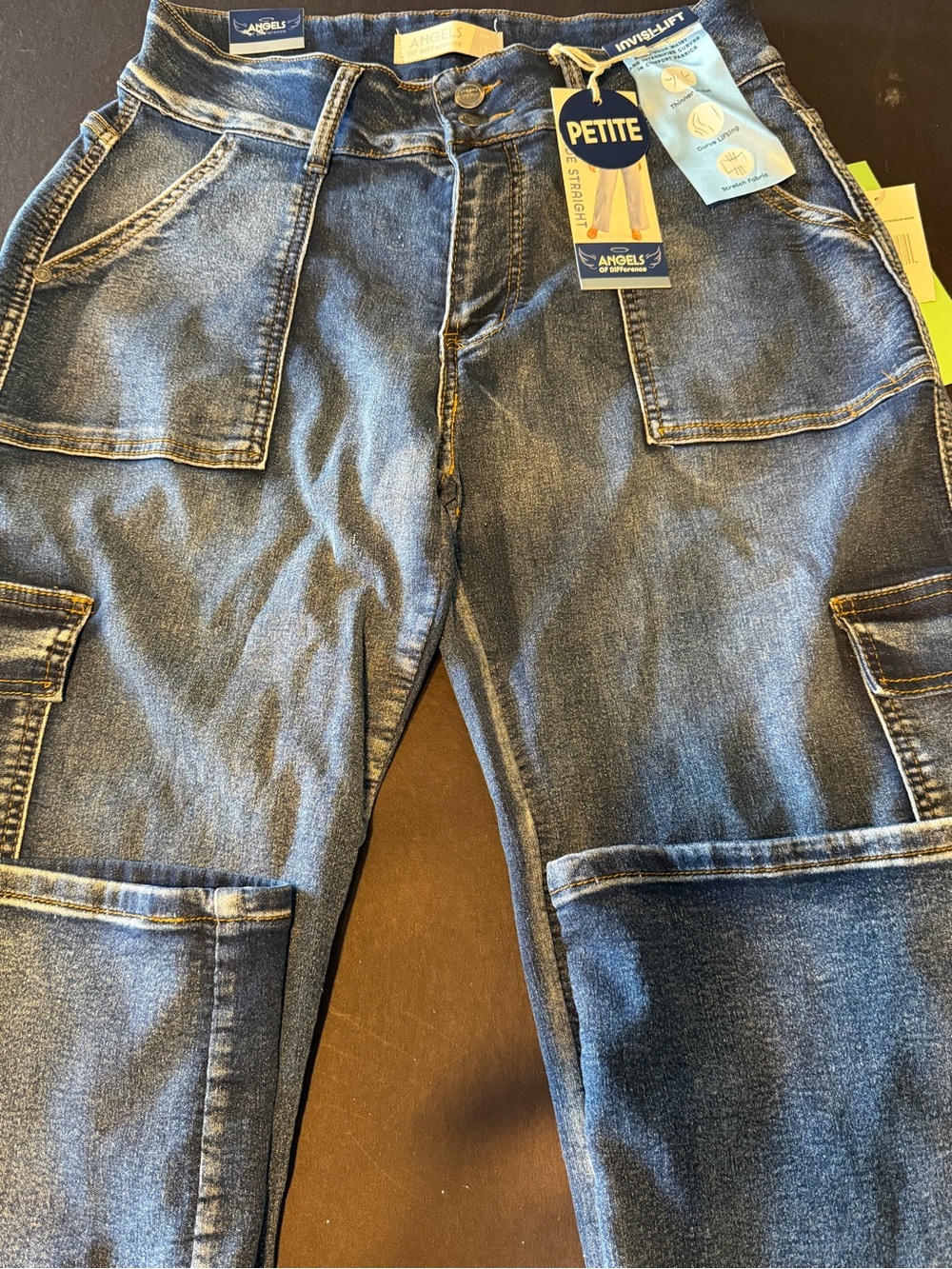 Petite ANGELS Blue Cargo Jeans